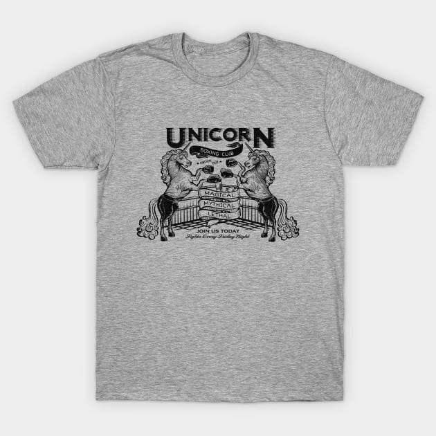 Unicorn Boxing Club T-Shirt by kellabell9